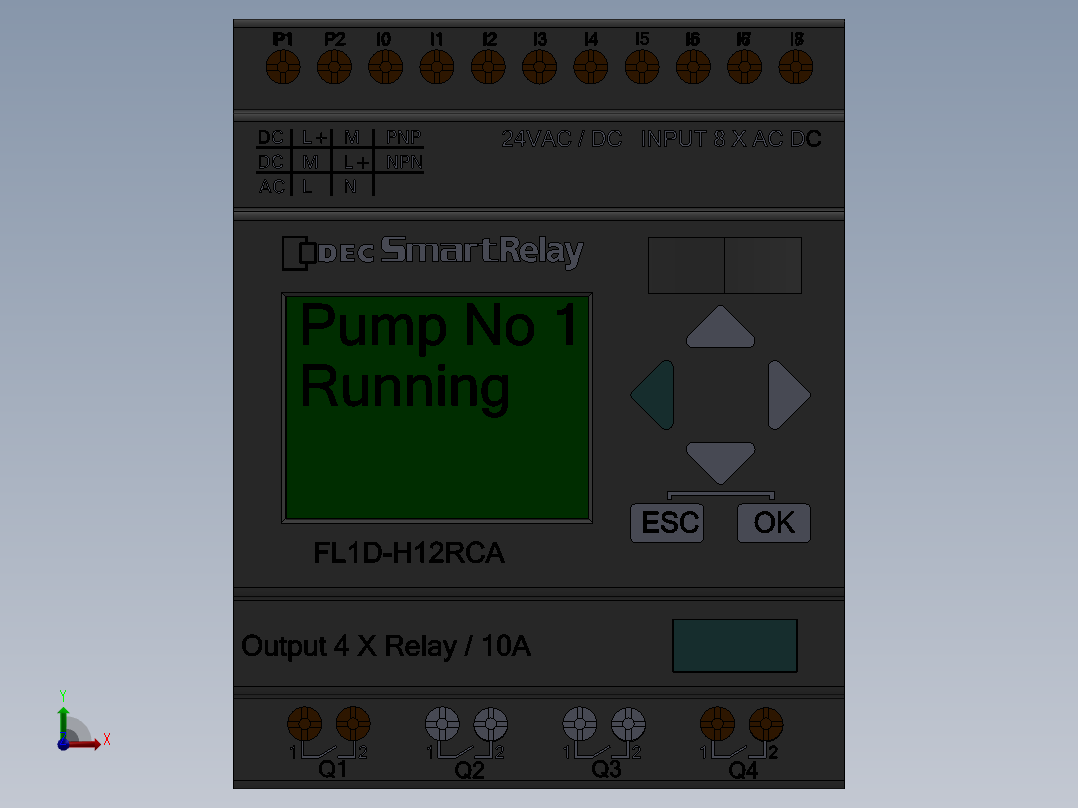 安全继电器前视图