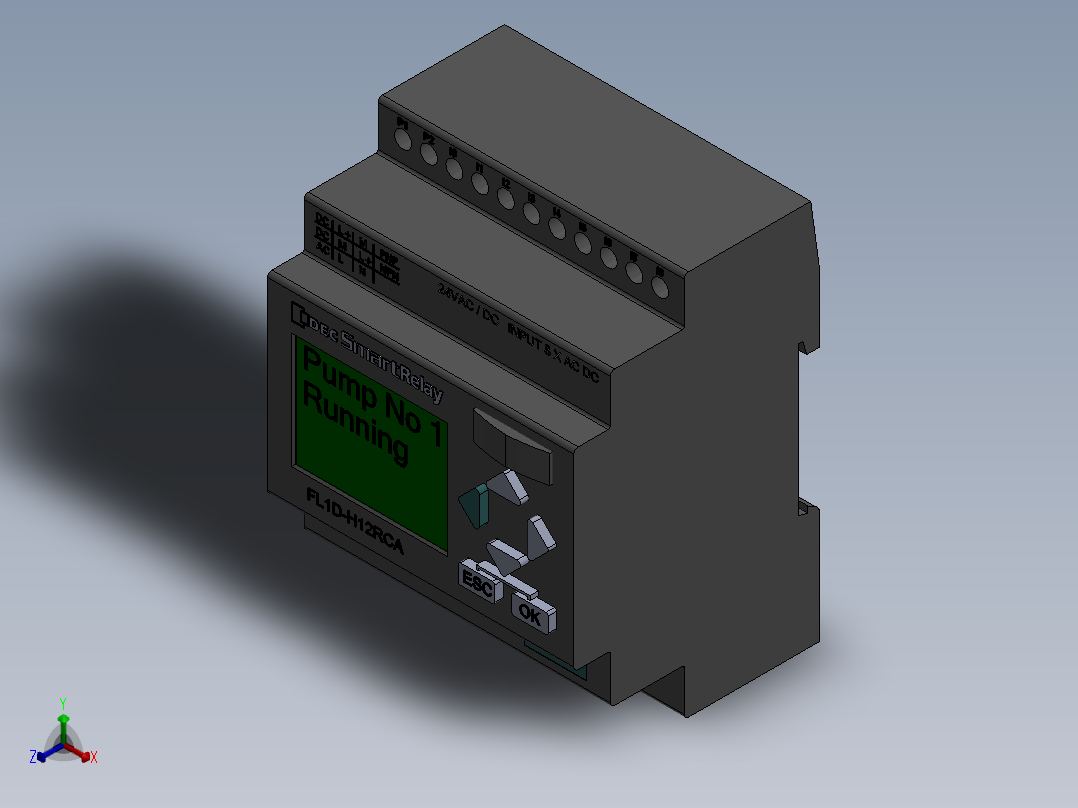 安全继电器正等轴测图