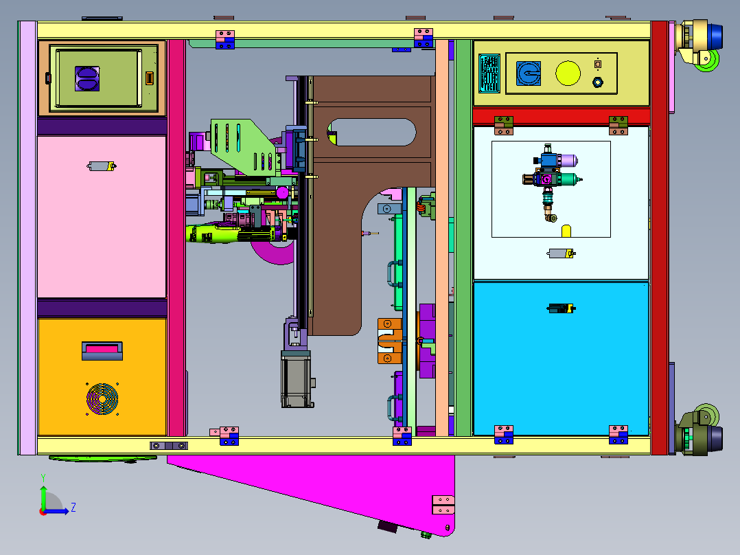 多工位转盘式机械手锁附设备左视图