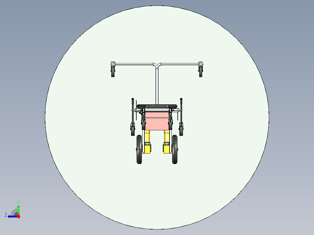 部分瘫痪患者物理治疗设备右视图