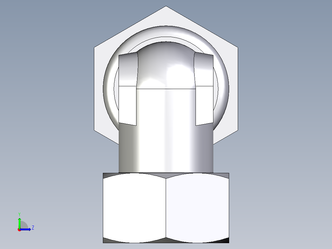 卡套式工业通用硬管接头EO_Bulkhead_elbow_WSV22ZL71左视图