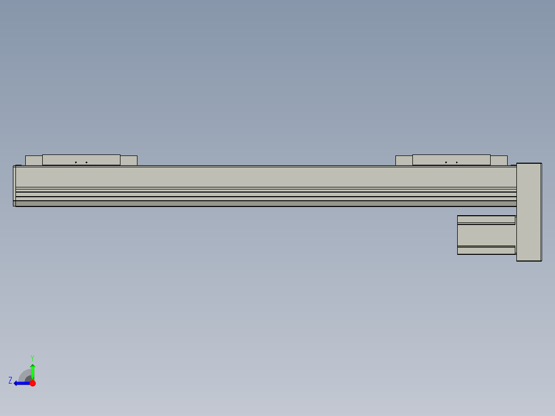 直线模组LHC17-S750-D设计图纸右视图