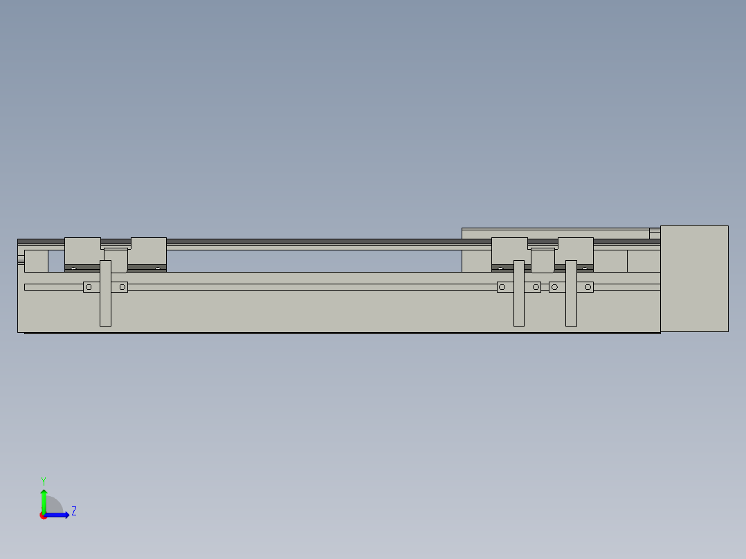 直线模组LHA6-S250-L-200W(16丝杆)设计图纸左视图