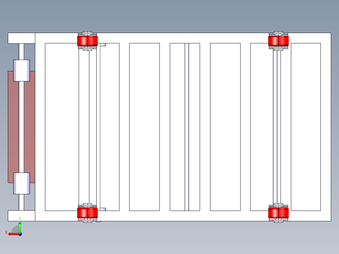 剪式移动提升输送机构后视图