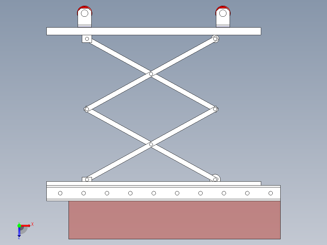 剪式移动提升输送机构俯视图