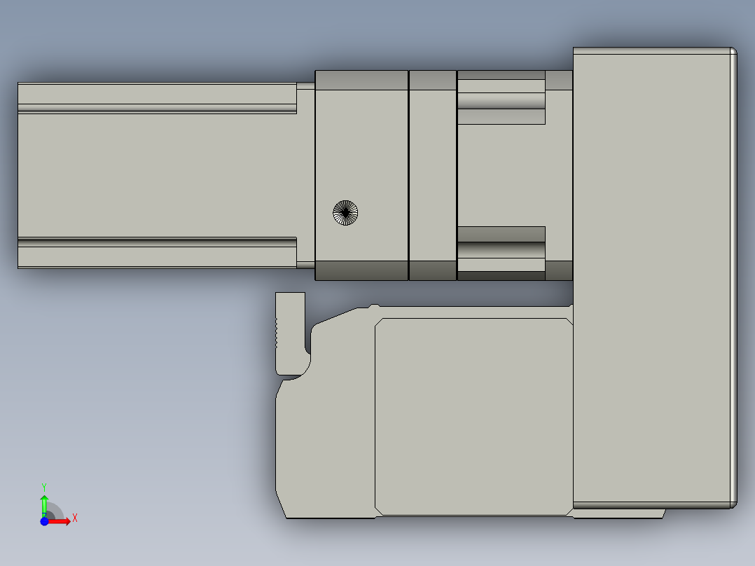 直线模组LHB17-L40-S250-RU设计图纸前视图