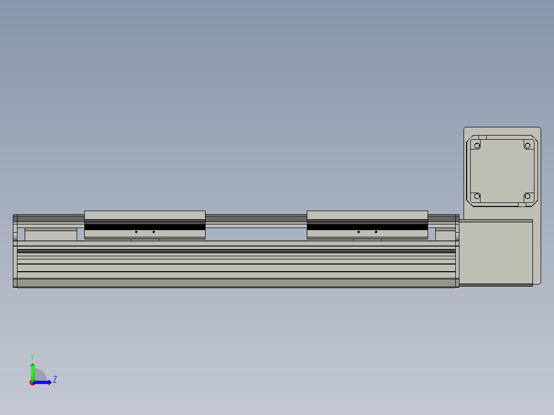 直线模组LHB17-L40-S250-RU设计图纸左视图