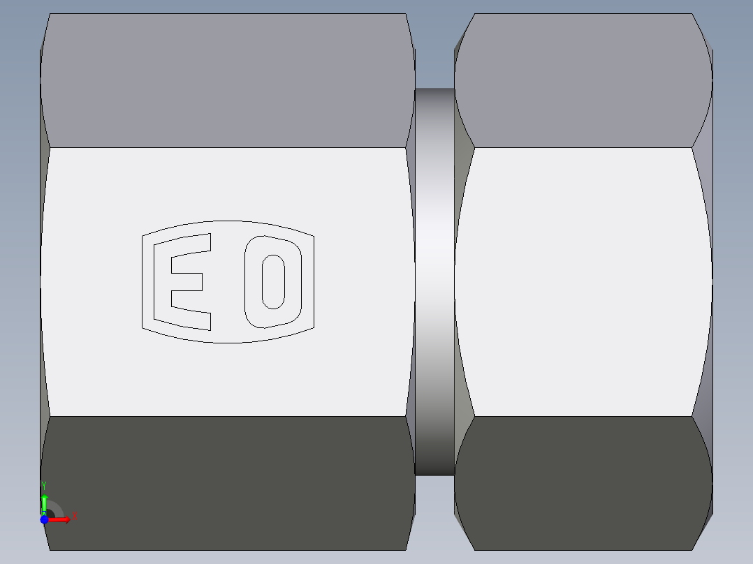 卡套式工业通用硬管接头EO_Swivel_connector_GAI22ZLRCF前视图