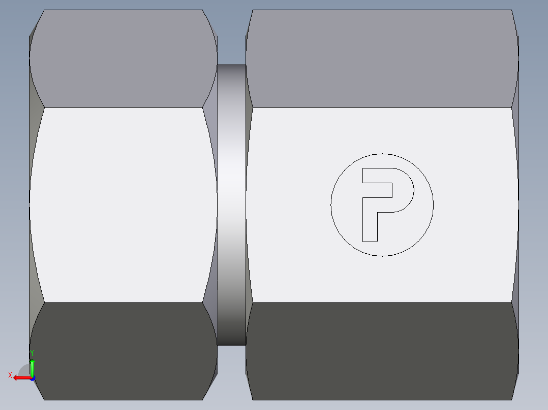 卡套式工业通用硬管接头EO_Swivel_connector_GAI22ZLRCF后视图