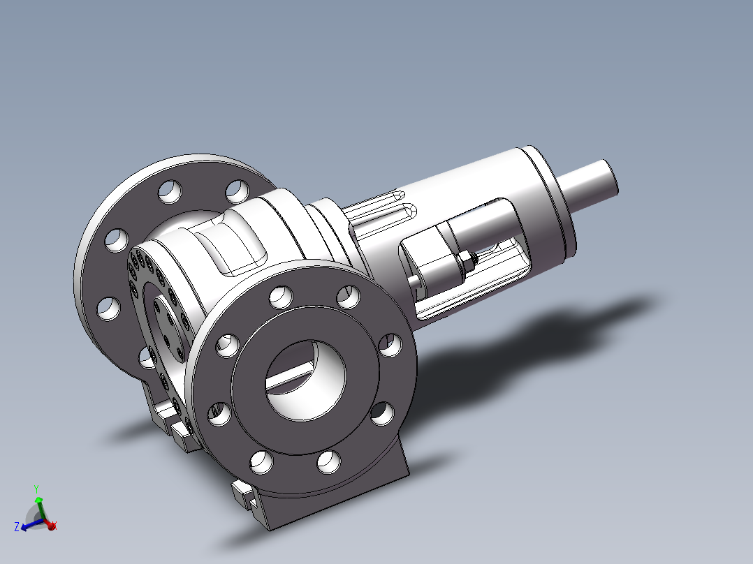 JX413-基于3D打印的齿轮油泵的设计与制作【渐开线内啮合齿轮油泵】主视图