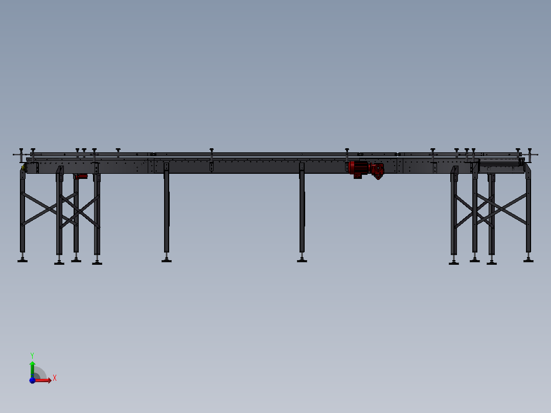 链式输送机-滚筒输送机前视图