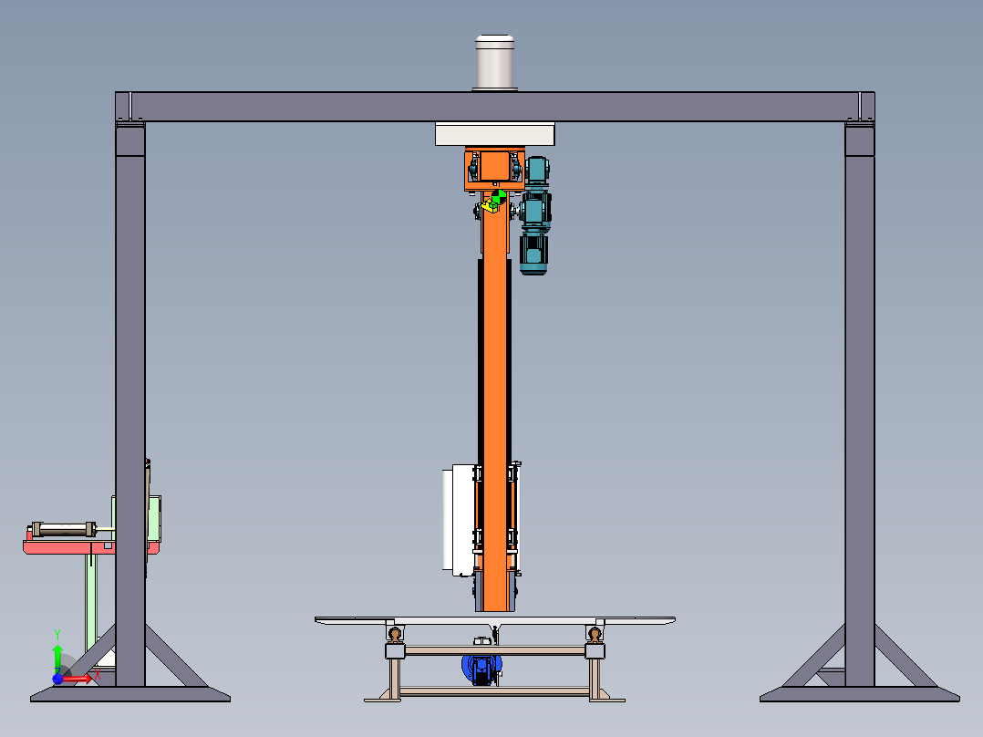 伸缩膜包装机3D 装配图 零件图前视图
