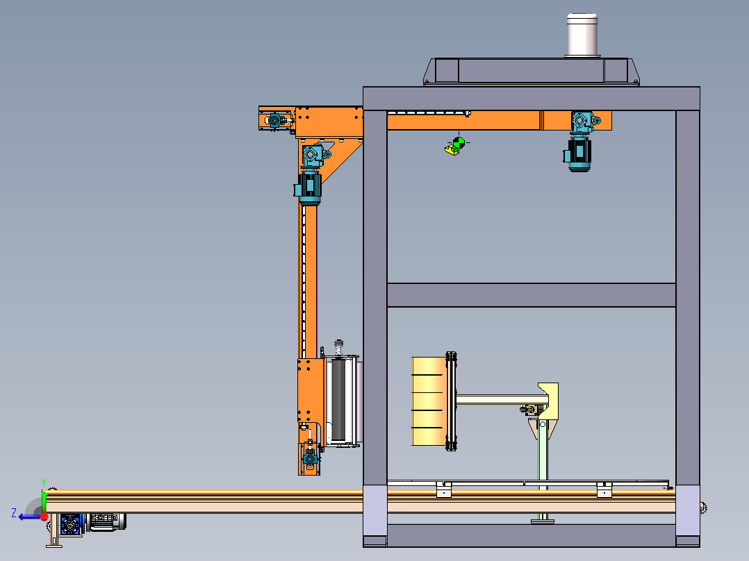 伸缩膜包装机3D 装配图 零件图右视图