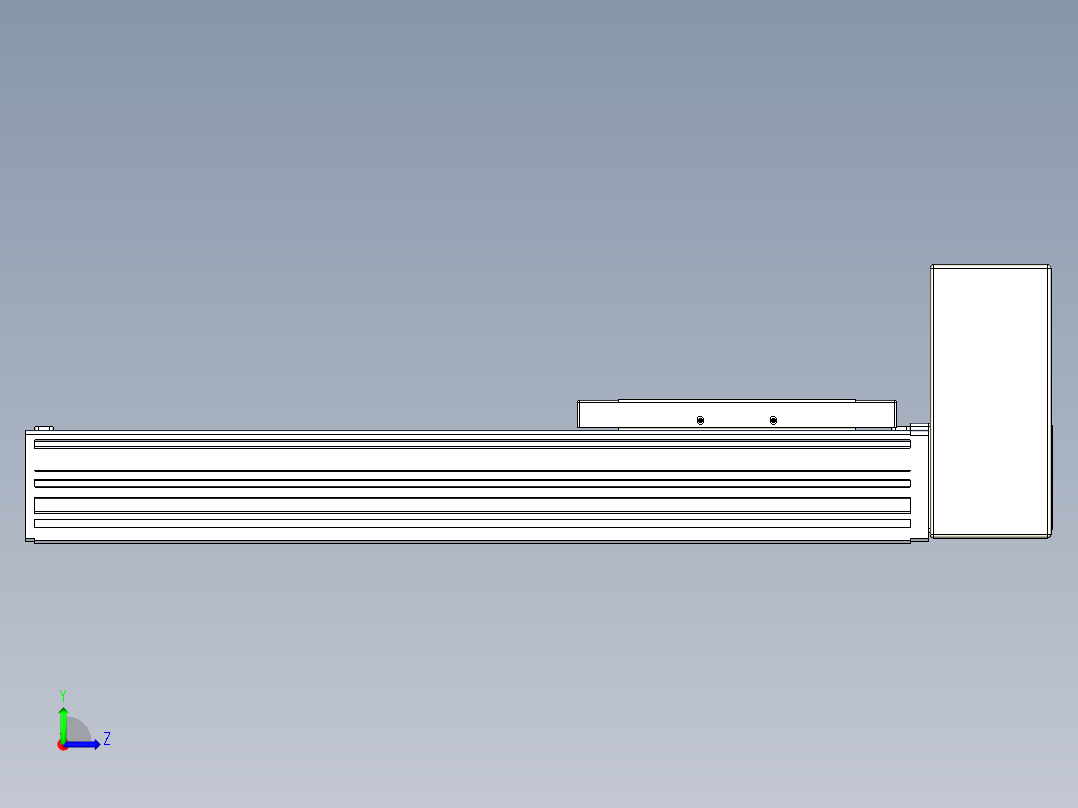 同步带全封闭直线模组TPA-HCB-120D-90-L250-LU-Y-P40-N3左视图