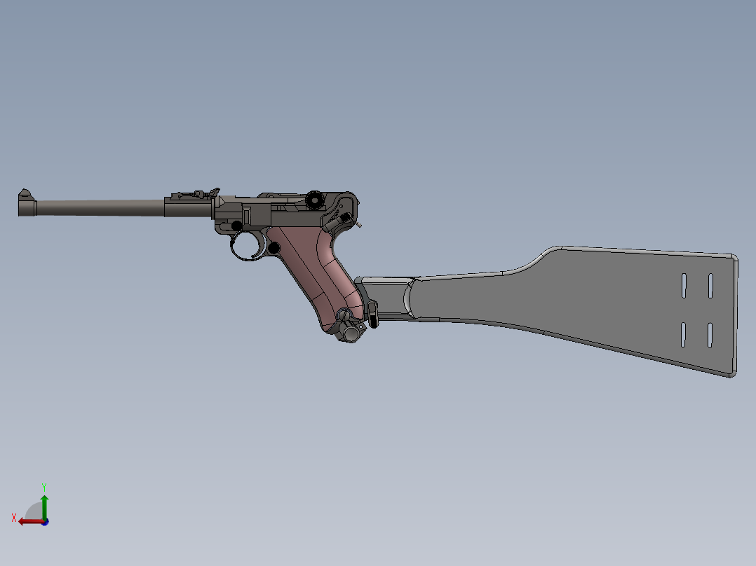 炮兵鲁格步枪后视图