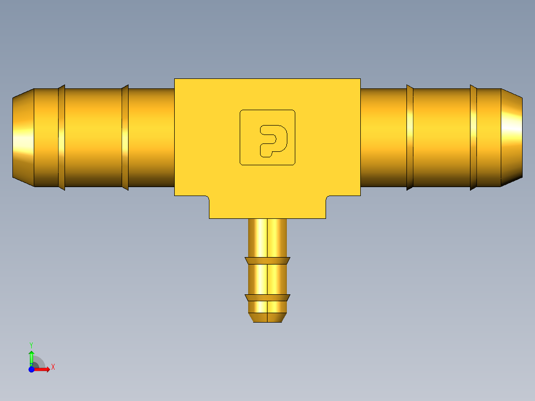 工业通用螺蚊管倒齿式工业硬管接头Union Tee Combination Sizes 224-6-6-5_32前视图