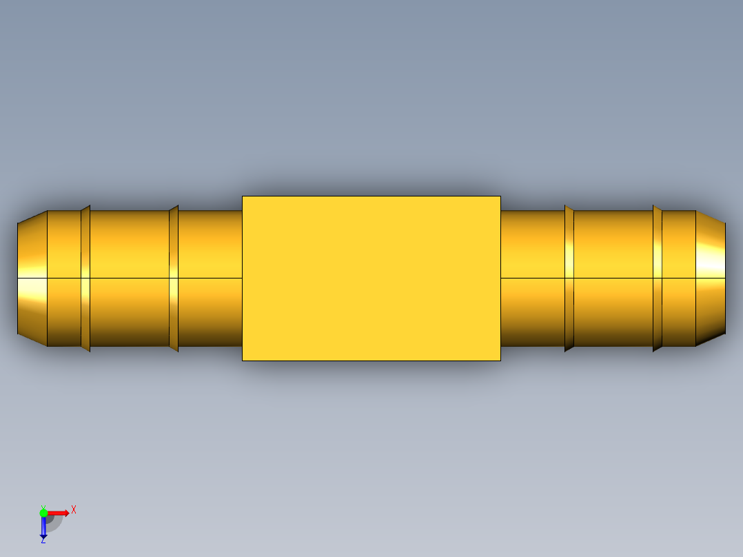 工业通用螺蚊管倒齿式工业硬管接头Union Tee Combination Sizes 224-6-6-5_32俯视图