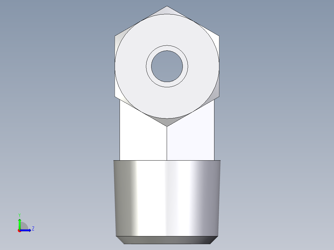 卡套式工业通用硬管接头EO_Male_stud_run_tee_TE04LLR71左视图