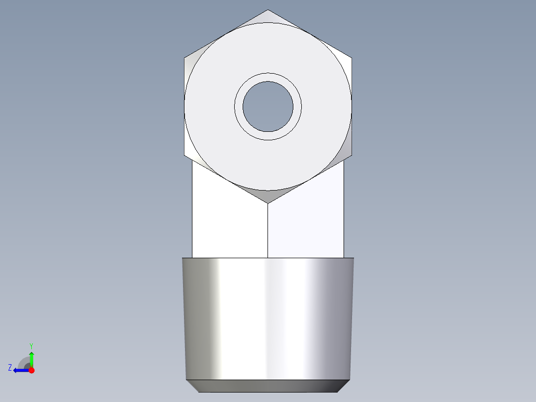 卡套式工业通用硬管接头EO_Male_stud_run_tee_TE04LLR71右视图