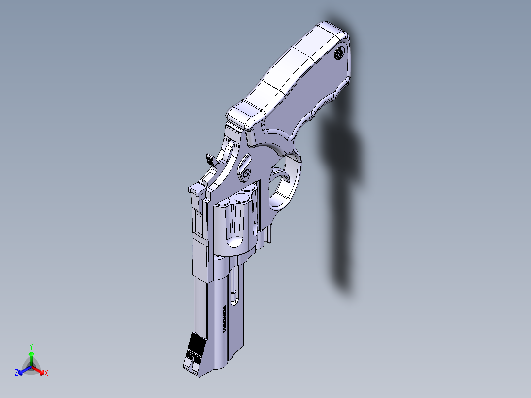 左轮手枪正等轴测图
