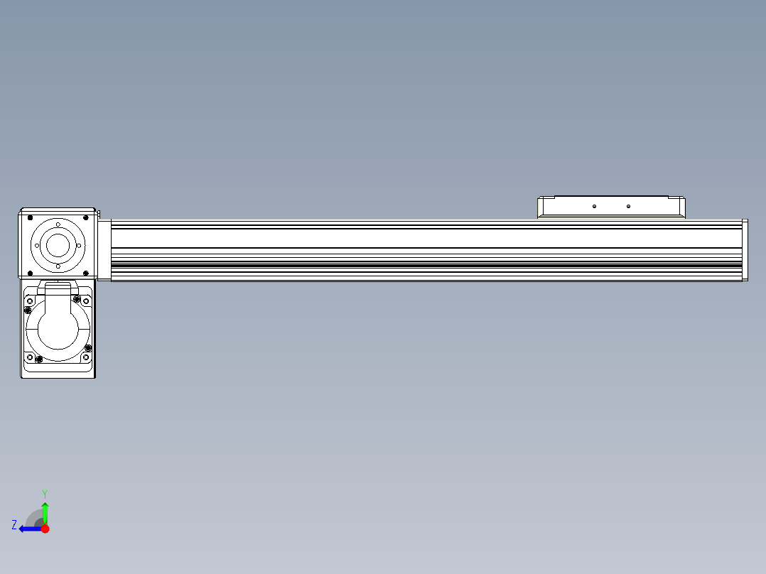 同步带全封闭直线模组TPA-HCB-105D-90-L350-LP-Y-P20-N3右视图
