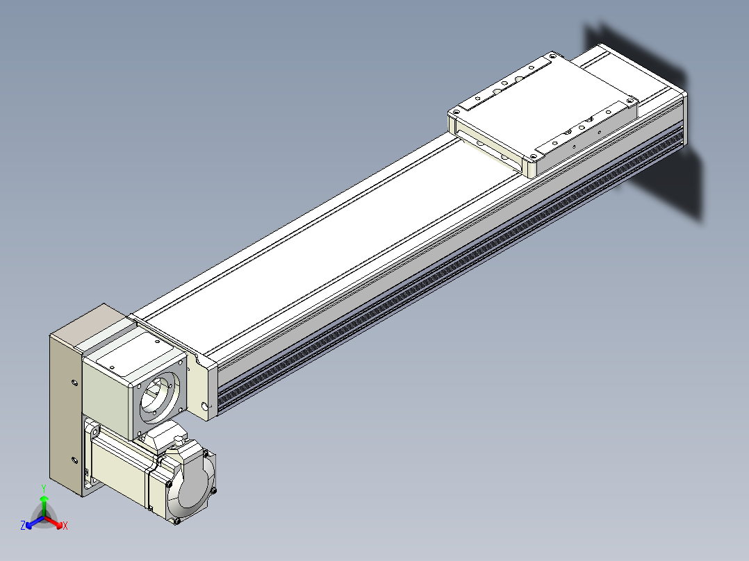 同步带全封闭直线模组TPA-HCB-105D-90-L350-LP-Y-P20-N3正等轴测图