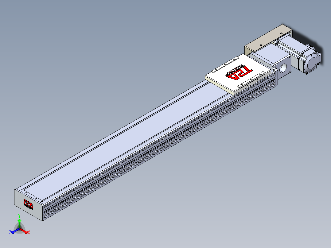 同步带全封闭直线模组TPA-HCB-110D-90-L700-MR-C-P40-N3正等轴测图