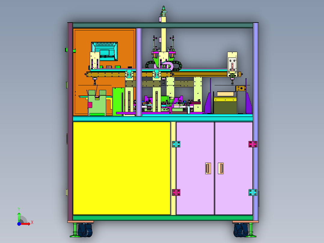 工业包装流水线折盒机前视图