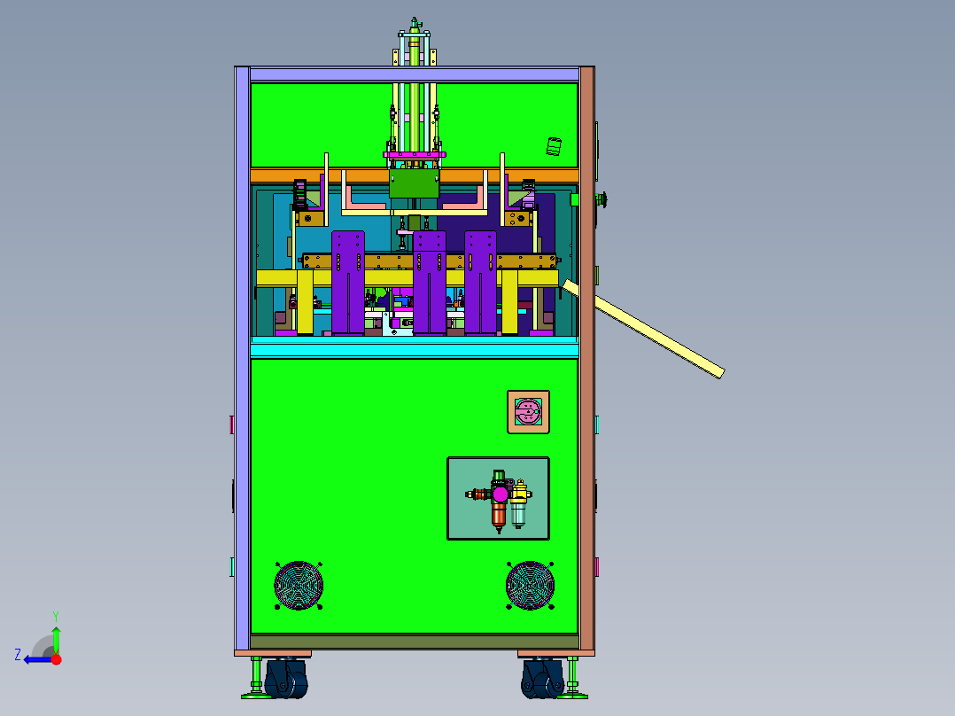 工业包装流水线折盒机右视图