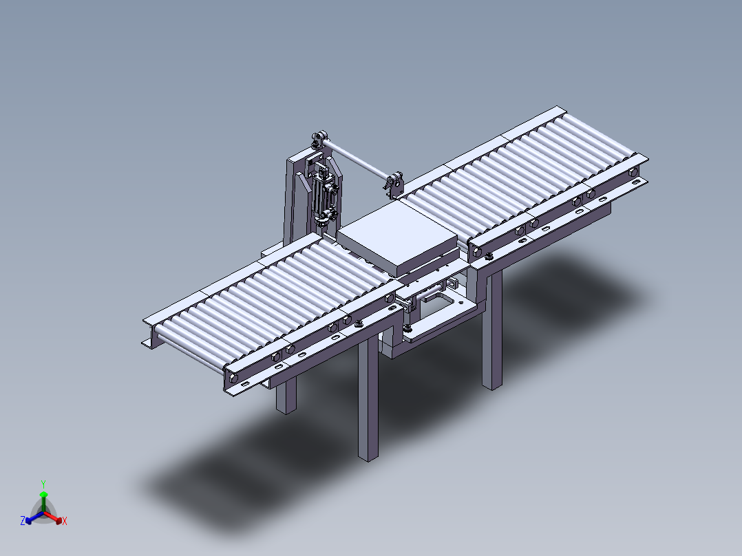 滚筒线体及托盘下料设备sw17正等轴测图