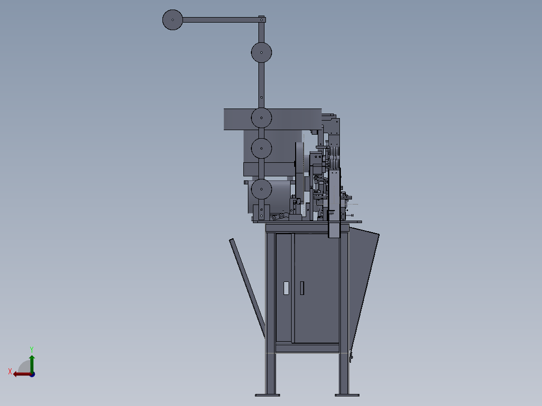 金属拉链穿头机（sw10可编辑+工程图）后视图