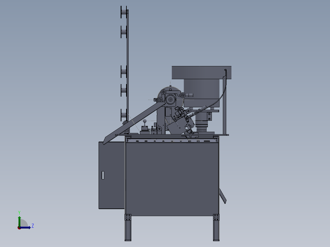 金属拉链穿头机（sw10可编辑+工程图）左视图