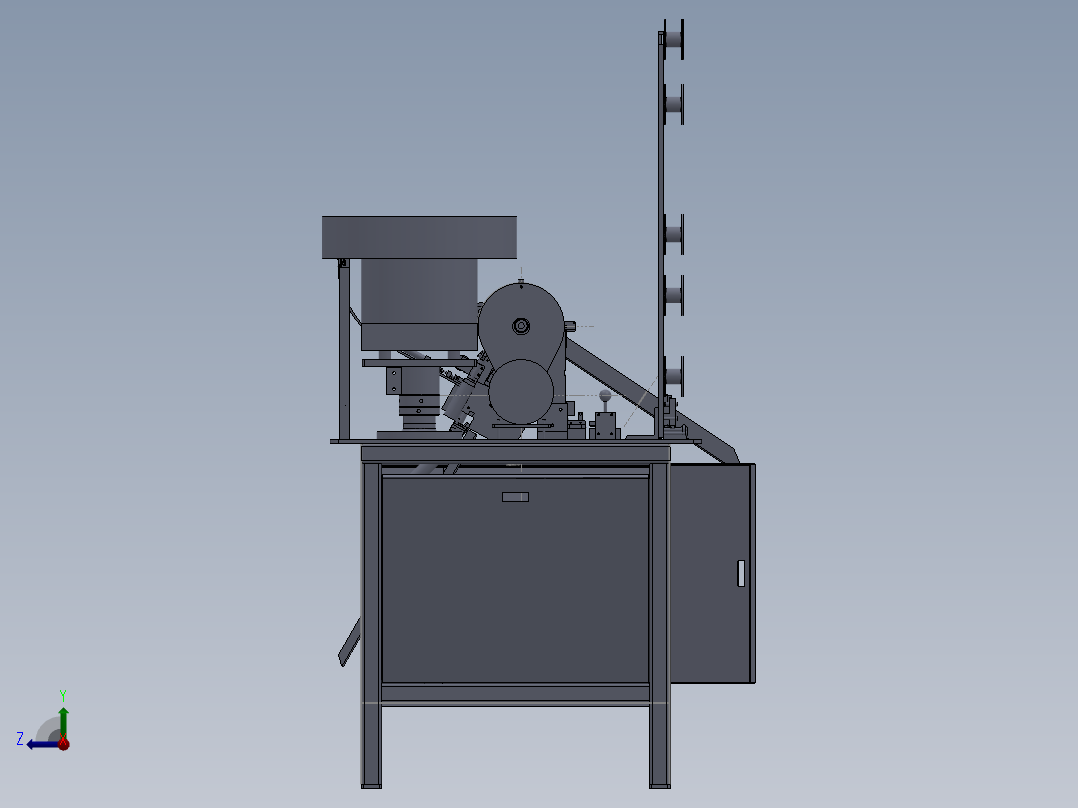 金属拉链穿头机（sw10可编辑+工程图）右视图