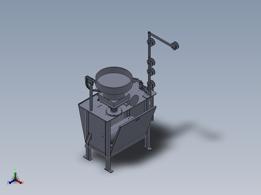金属拉链穿头机（sw10可编辑+工程图）正等轴测图