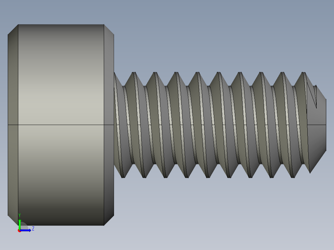 M2-M2 x 0.4mm Thread 4mm LONG SOCKET HEAD CAP SCREW.STEP左视图