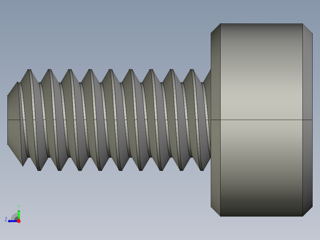 M2-M2 x 0.4mm Thread 4mm LONG SOCKET HEAD CAP SCREW.STEP右视图