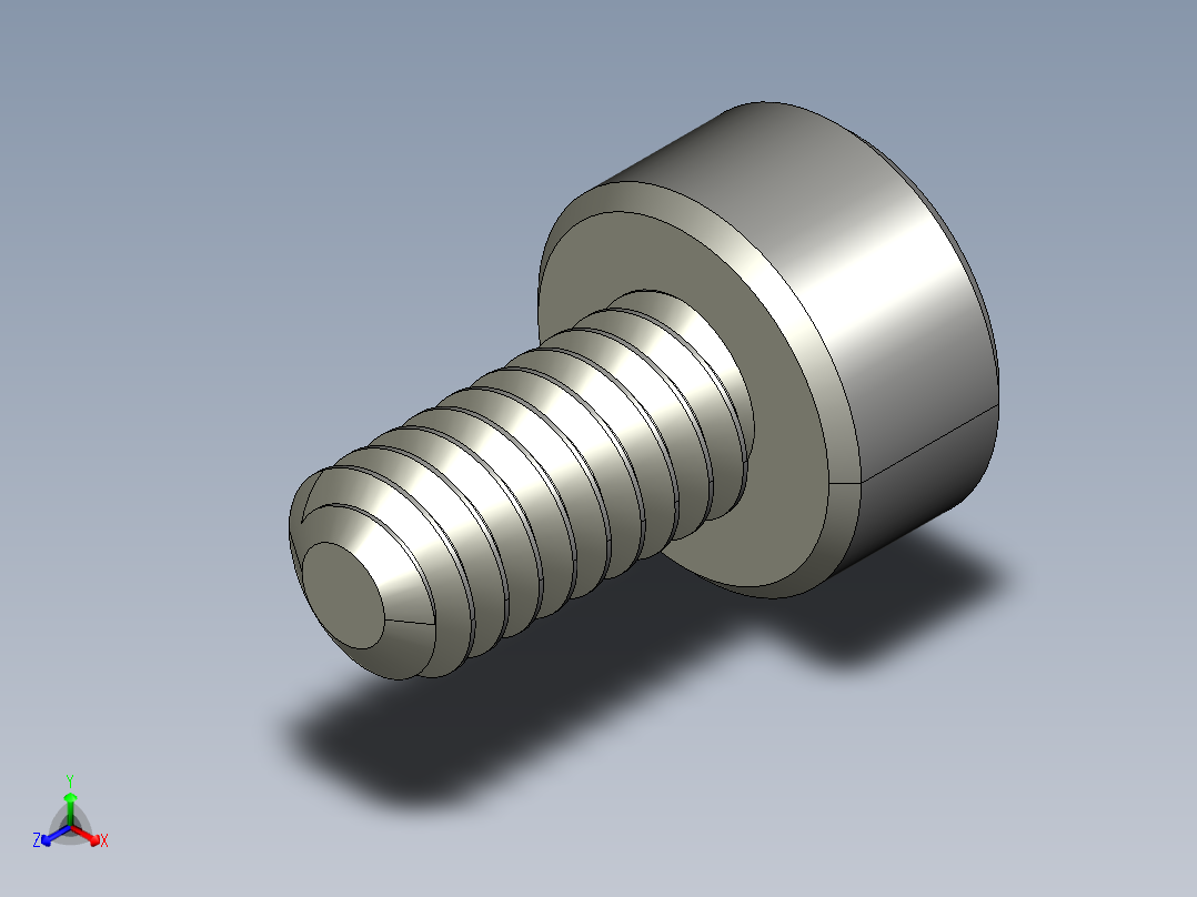 M2-M2 x 0.4mm Thread 4mm LONG SOCKET HEAD CAP SCREW.STEP正等轴测图