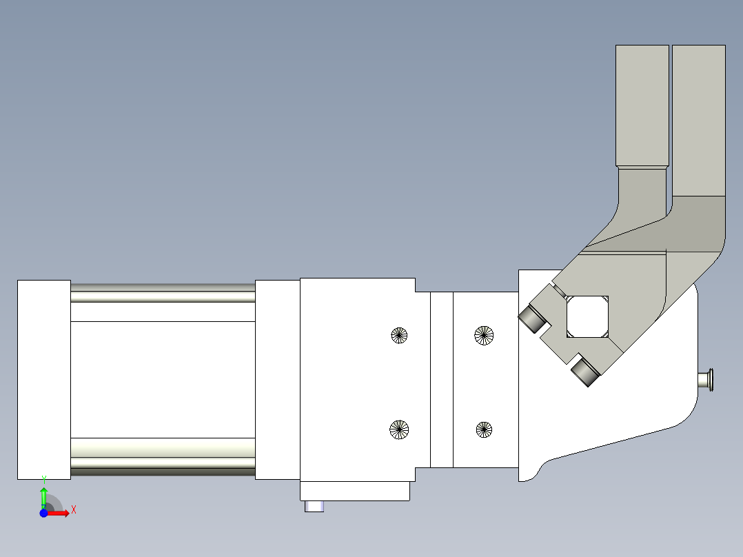 德克斯TUNKERS气缸数模V63.1 A10_A11_A12_A40_A41_A42 T08T前视图