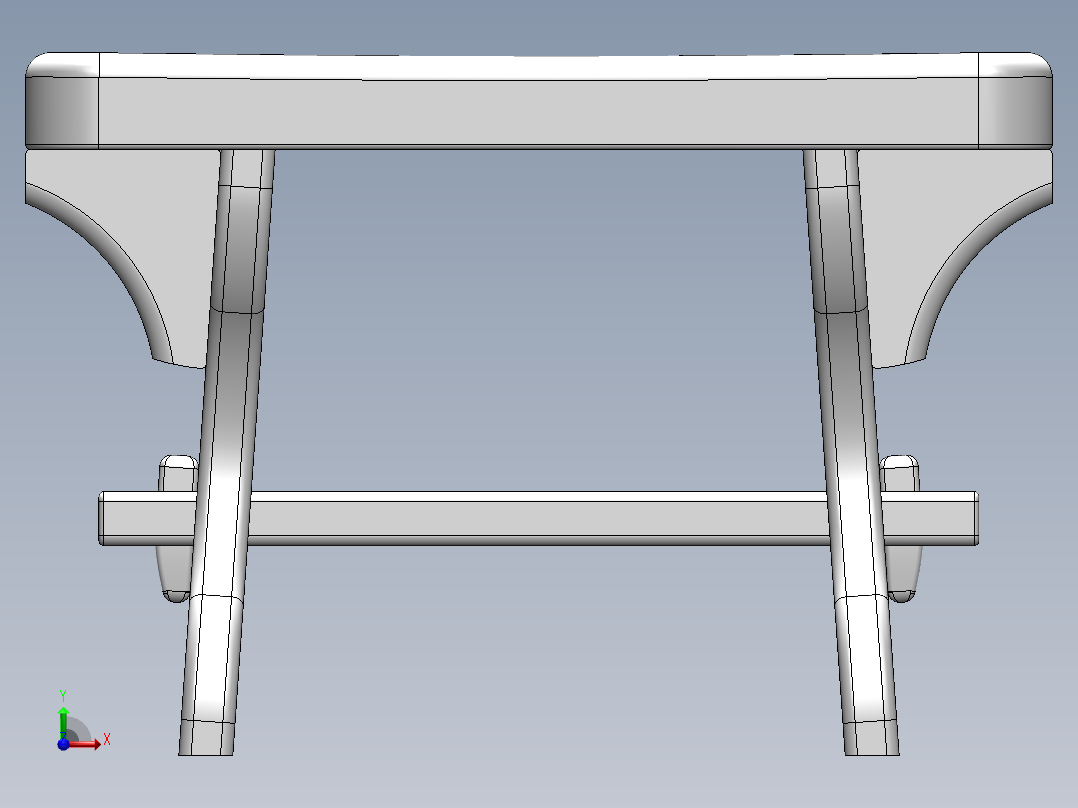 solidworks 实木小板凳创意设计前视图