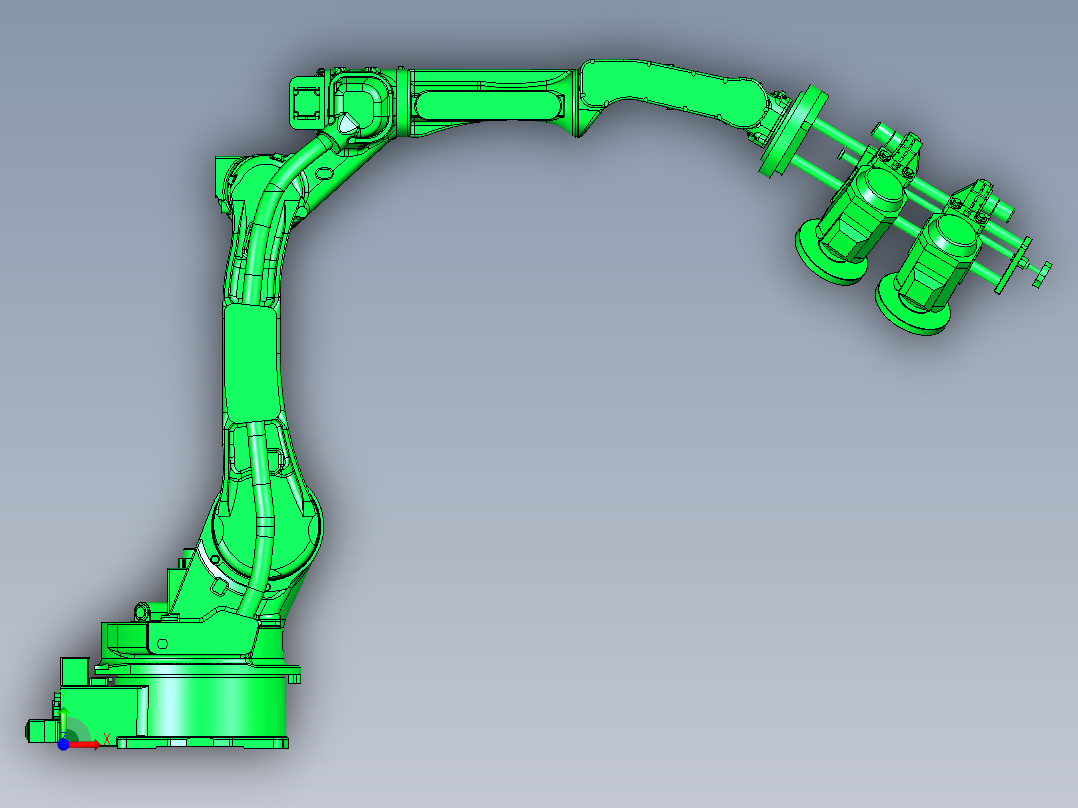 带有打磨执行机构的机械手前视图