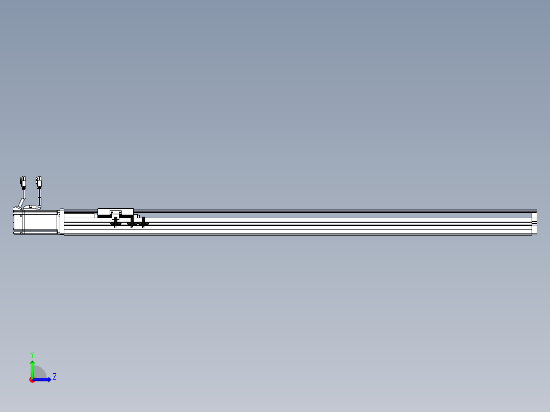 东锦丝杆传动-直线滑台模组DH102-C-L10-S950-BC-P400W-C3左视图