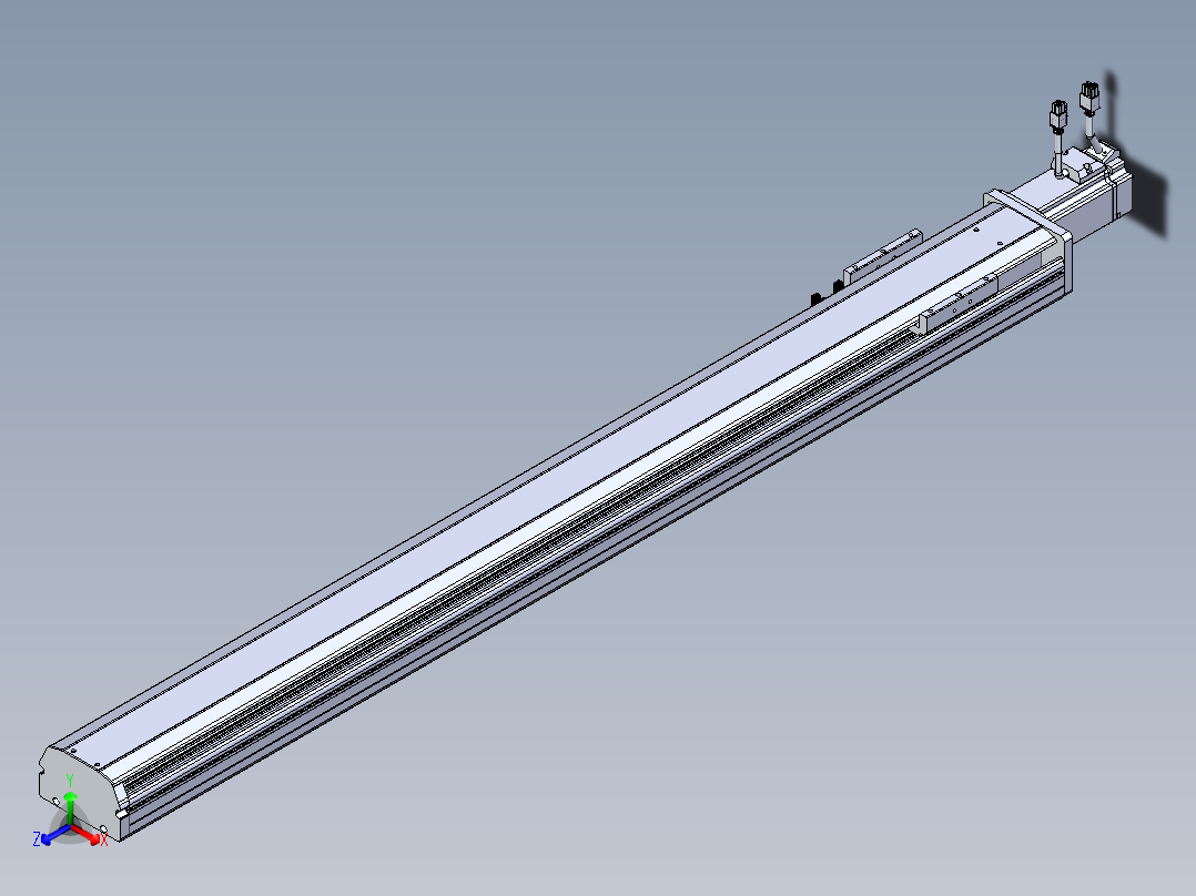 东锦丝杆传动-直线滑台模组DH102-C-L10-S950-BC-P400W-C3正等轴测图