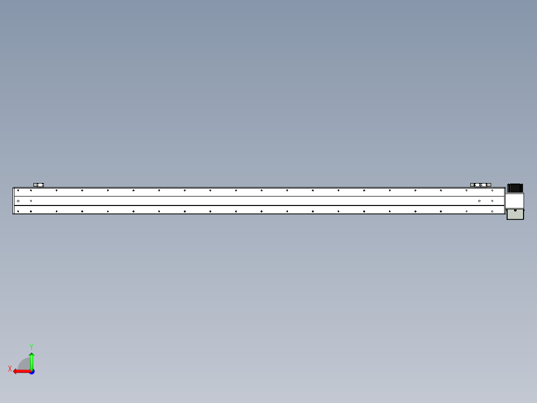 同步带滑台-半封闭B10H-L45-S1700-LU-P40-D3后视图