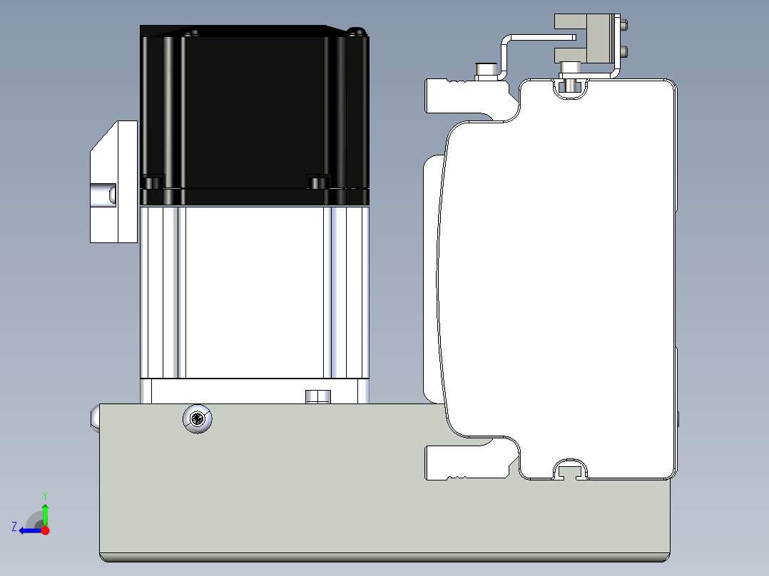 同步带滑台-半封闭B10H-L45-S1700-LU-P40-D3右视图