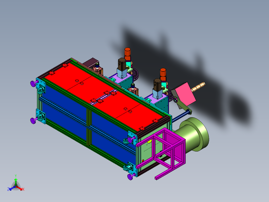 矩形多芯接头插端设备主视图