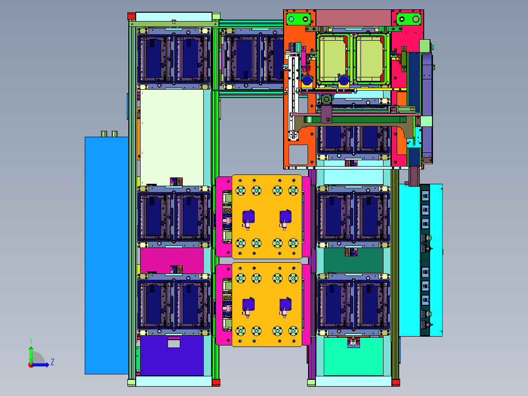 电脑外壳涂覆压合产线左视图