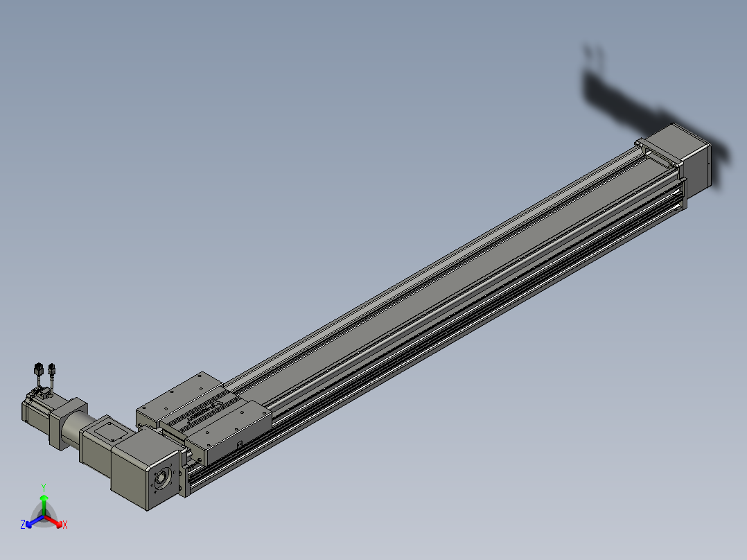 威洛博直线电机模组EB16-L208-S1300-R-ZP75-MS3-5K正等轴测图