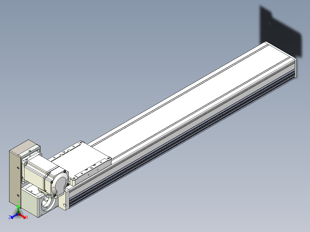 同步带全封闭直线模组TPA-HCB-105D-90-L550-LU-Y-P20-N3主视图