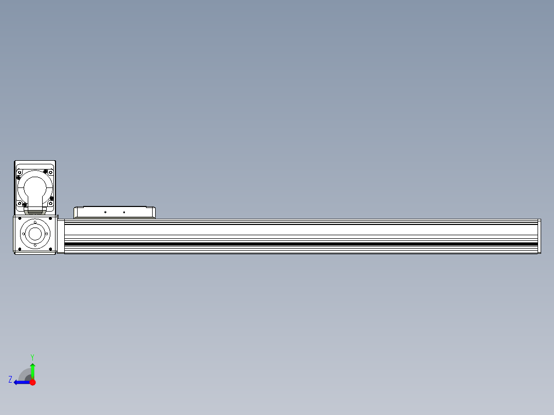 同步带全封闭直线模组TPA-HCB-105D-90-L550-LU-Y-P20-N3右视图