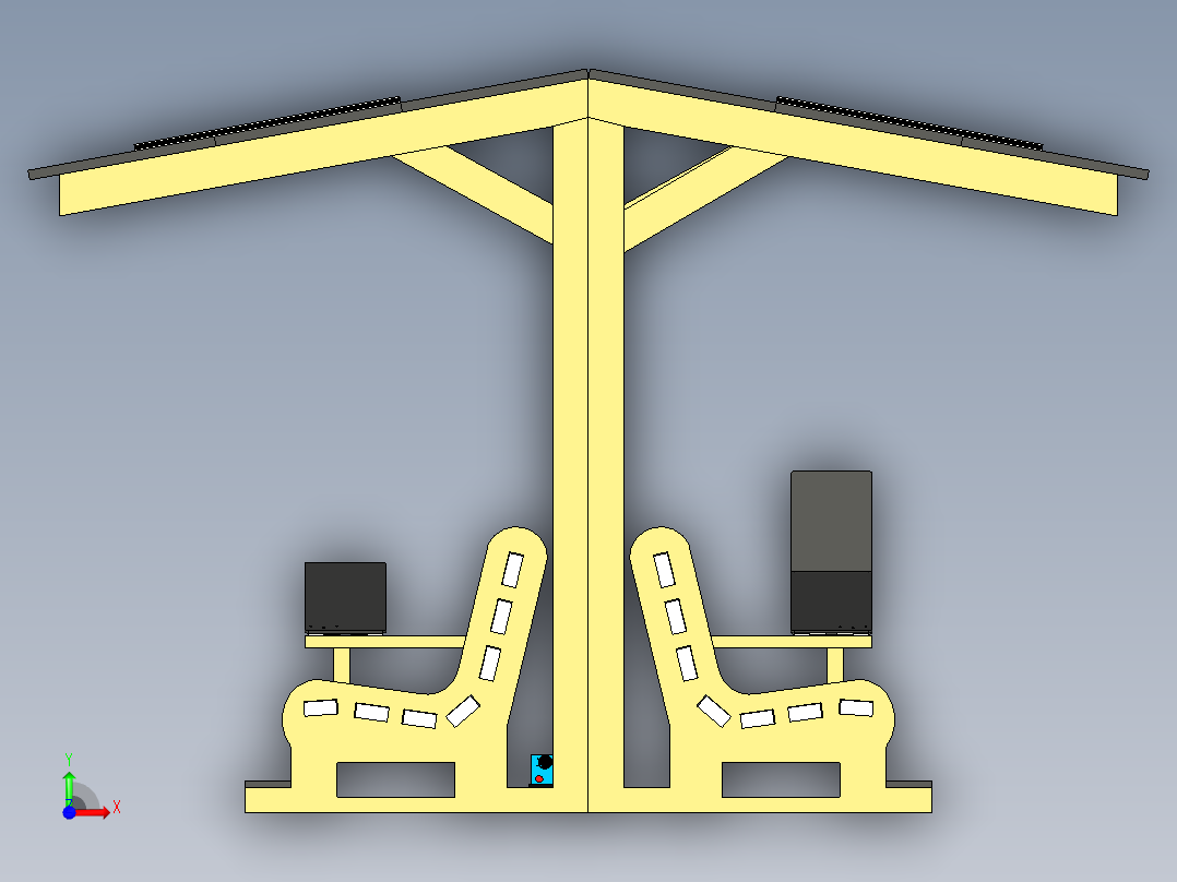 太阳能长凳前视图